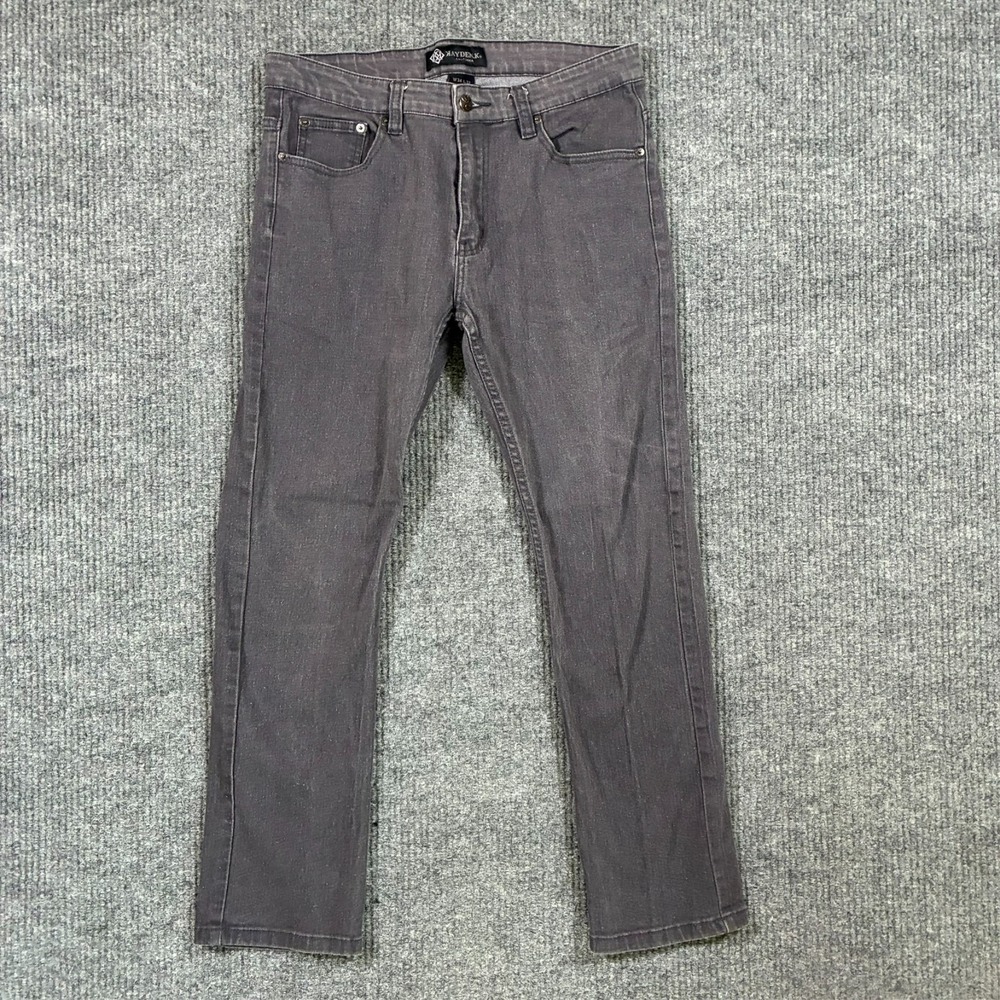 Kayden.K Mens Straight Leg‎ Jeans Size 34x32 Gray Denim Cotton Stretch Low Rise